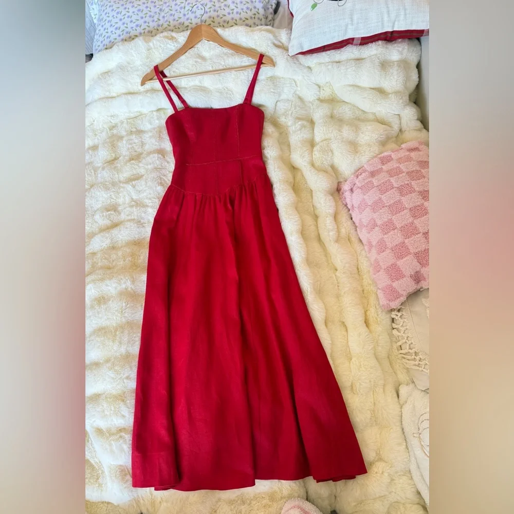 Reformation Red Midi Dress - Picture 6 of 13